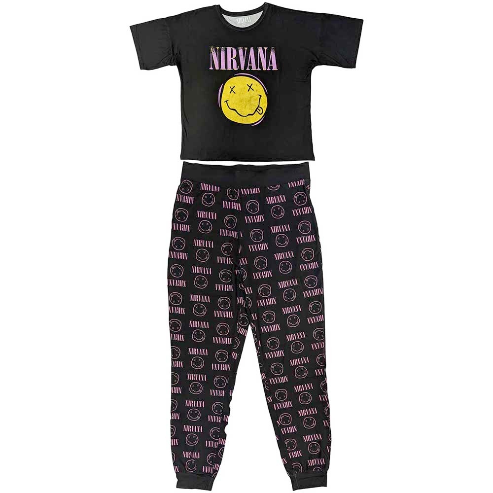 Nirvana - Xerox Smile Pink Pyjama - Noir